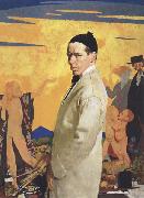 Sir William Orpen Self-Portrait with Sowing New Seed France oil painting artist
